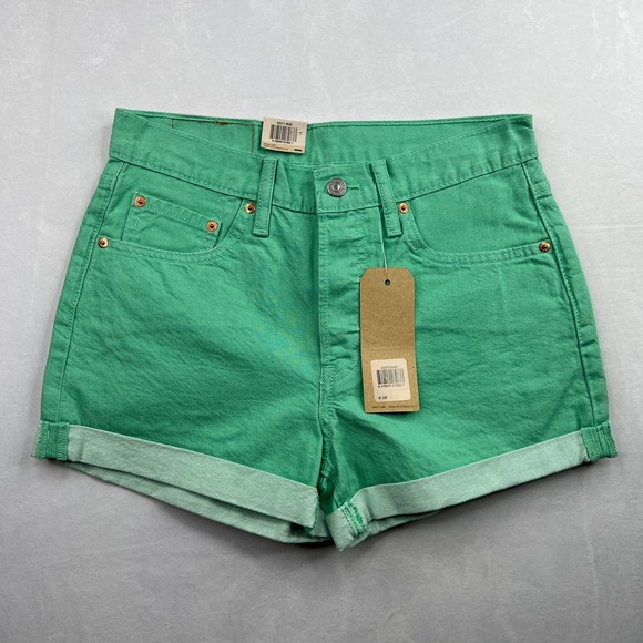 Levi's Pants - Levi's 501 Women's Green Cuffed Jean Shorts Size 28